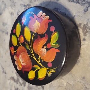 Wooden painted jewelry container